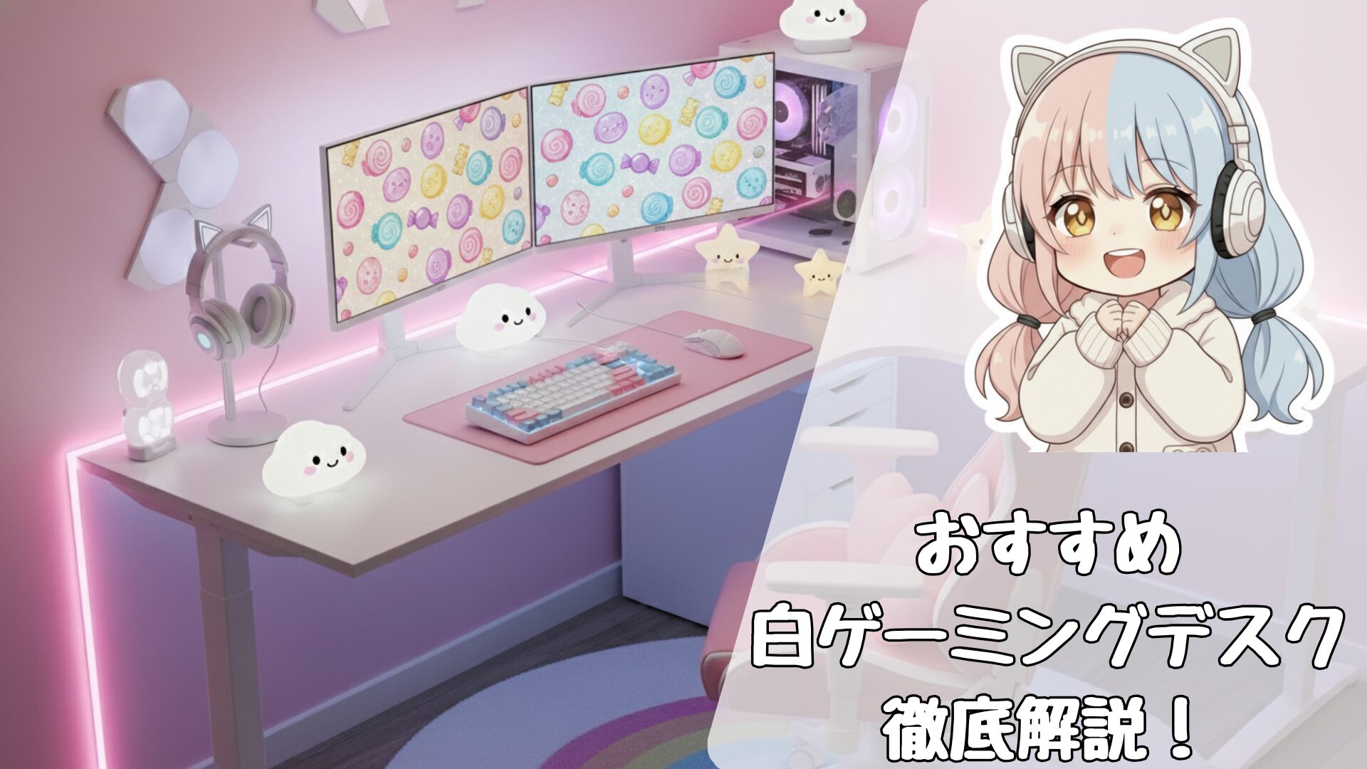 2025】カワイイデスク環境を目指す初心者ゲーム女子必見！おすすめ白 